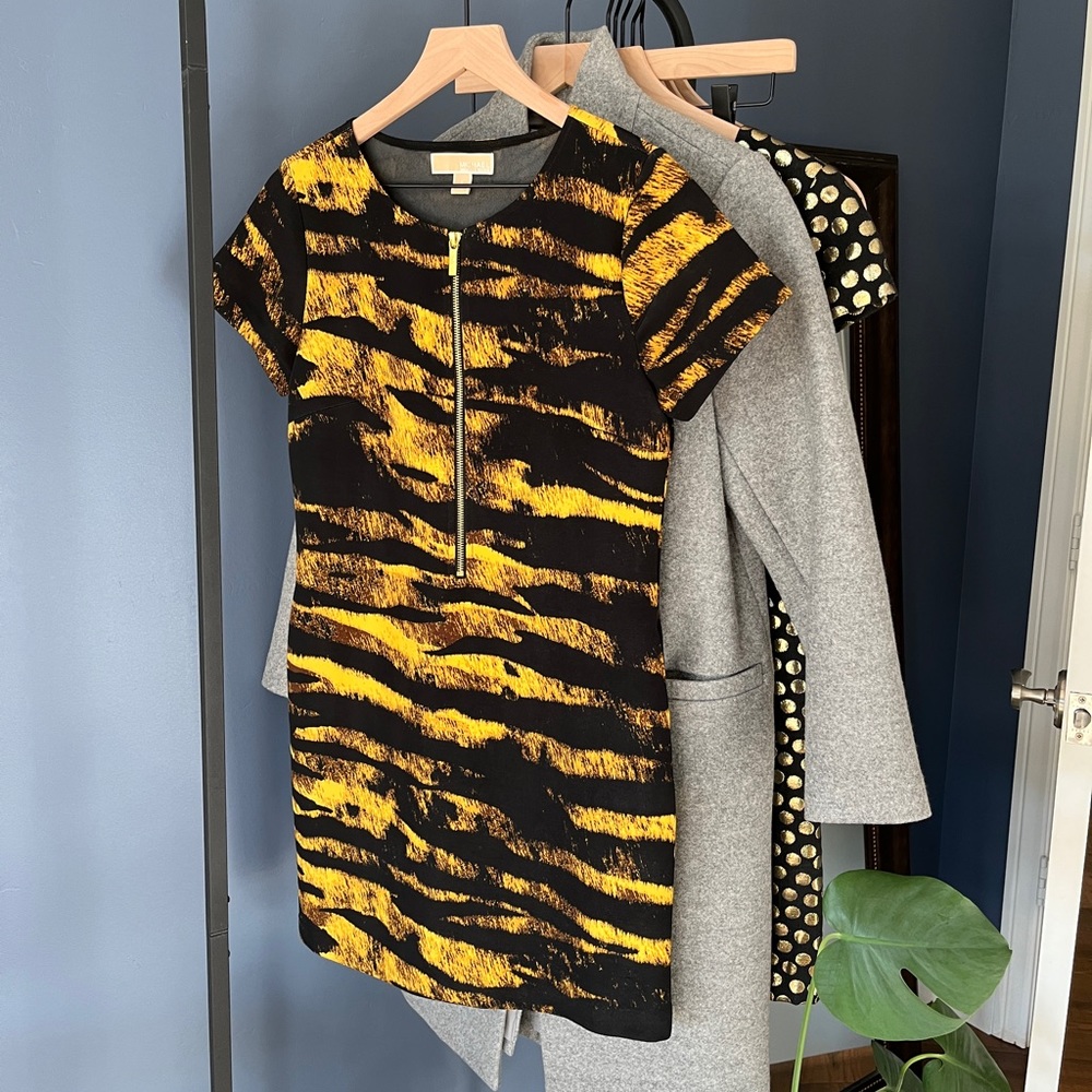 Michael Kors black and gold zebra Dress  S